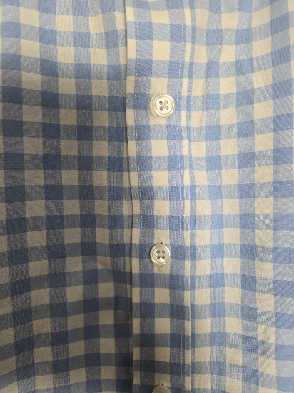 Ledbury Classic Light Blue Gingham Check Dress Shirt Stretch Cotton 15.5 Medium - Picture 8 of 8